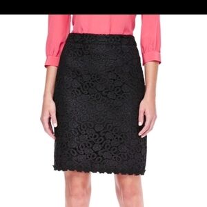 Kate Spade Black Textured A-Line Skirt